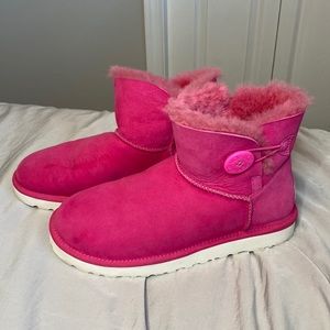 Hot Pink UGG Mini Bailey Boots - Size 8